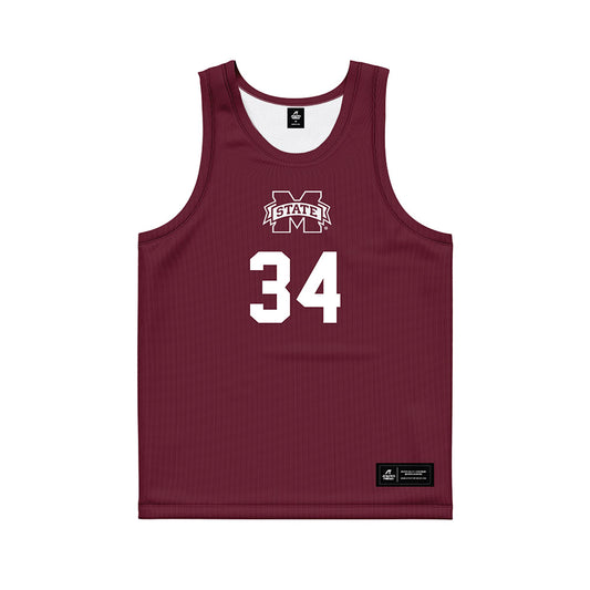 Mississippi State - NCAA Men's Basketball : Gai Atem - Maroon Basketball Jersey-0
