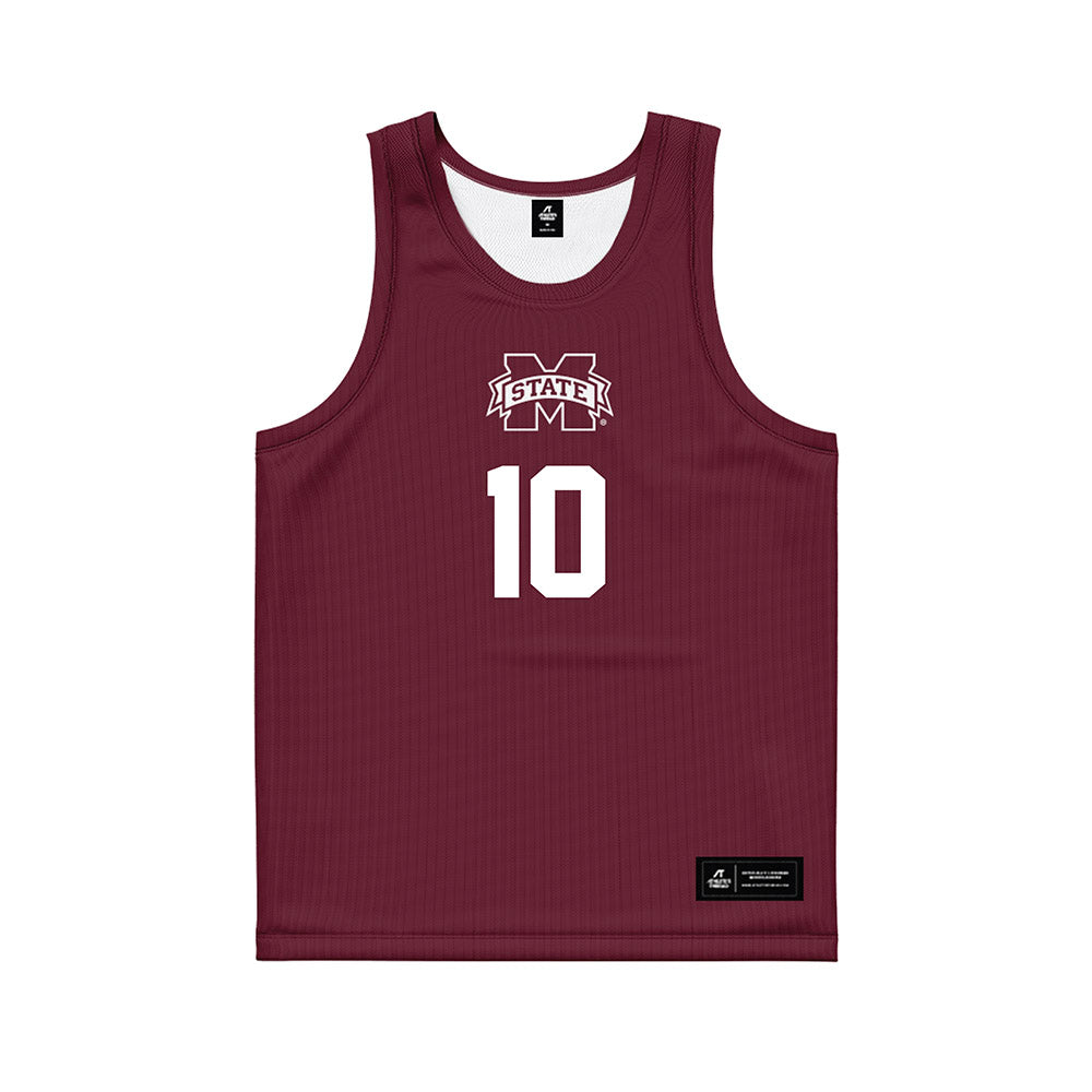 Mississippi State - NCAA Men's Basketball : Jayden Epps - Maroon Basketball Jersey-0