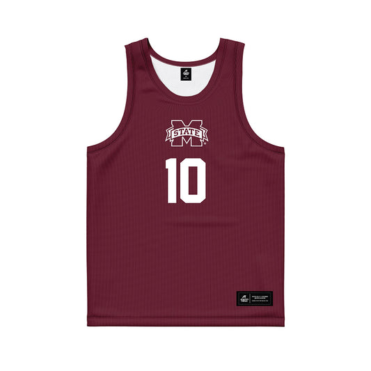Mississippi State - NCAA Men's Basketball : Jayden Epps - Maroon Basketball Jersey-0