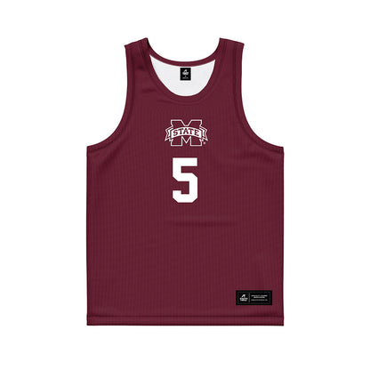 Mississippi State - NCAA Men's Basketball : Shawn Jones jr - Maroon Basketball Jersey-0