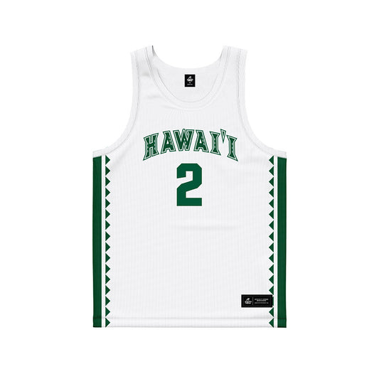 Hawaii - NCAA Men's Basketball : Hunter Carter - White Basketball Jersey-0