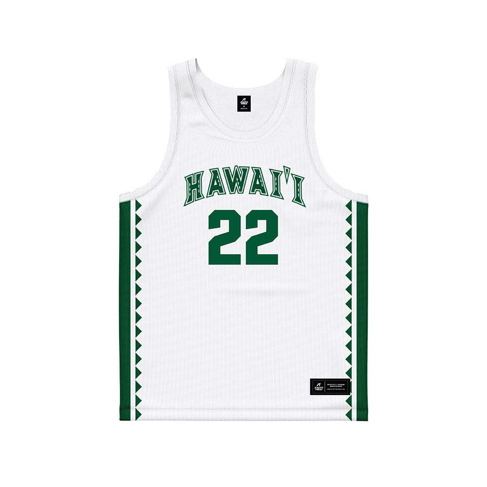 Hawaii - NCAA Women's Basketball : Jade Peacock - White Basketball Jersey-0