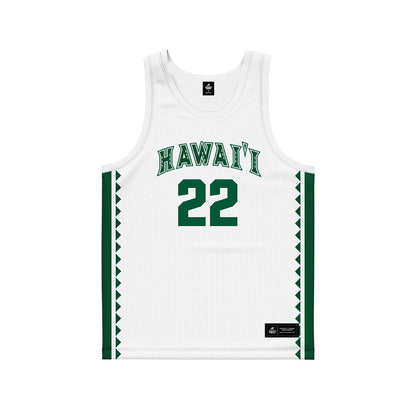 Hawaii - NCAA Women's Basketball : Jade Peacock - White Basketball Jersey-0