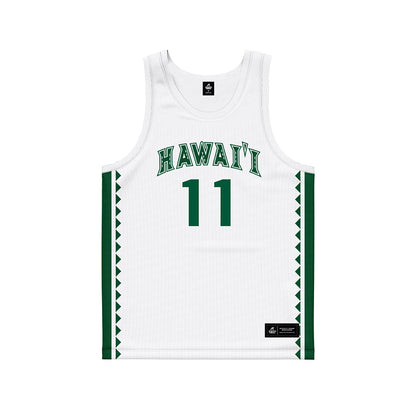 Hawaii - NCAA Women's Basketball : Keiara Curtis - White Basketball Jersey-0