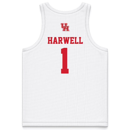Houston - NCAA Men's Basketball : Isiah Harwell - White Basketball Jersey-1