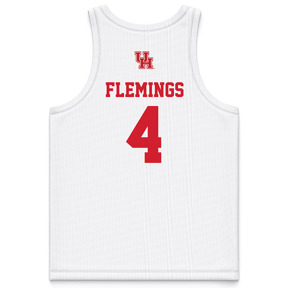 Houston - NCAA Men's Basketball : Kingston Flemings - White Basketball Jersey-1