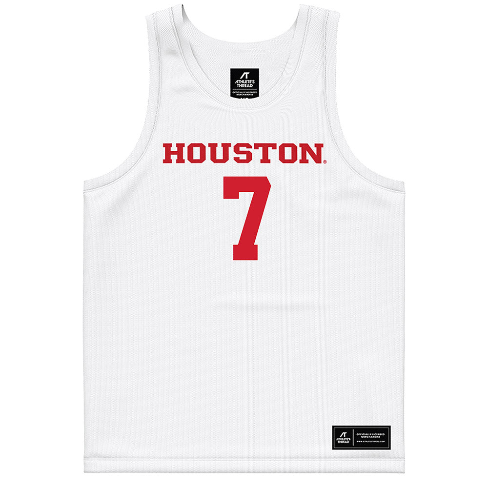 Houston - NCAA Men's Basketball : Milos Uzan - White Basketball Jersey-0