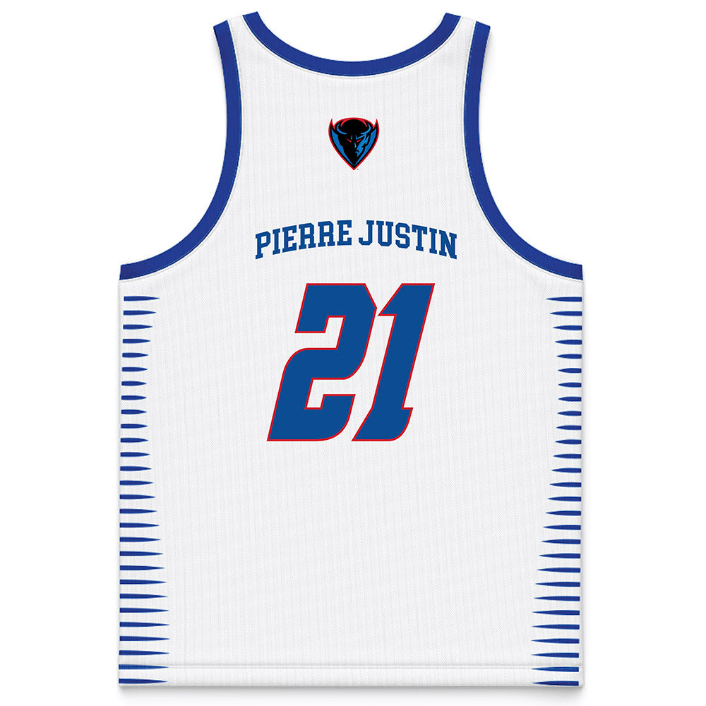 DePaul - NCAA Men's Basketball : Theo Pierre Justin - White Basketball Jersey-1