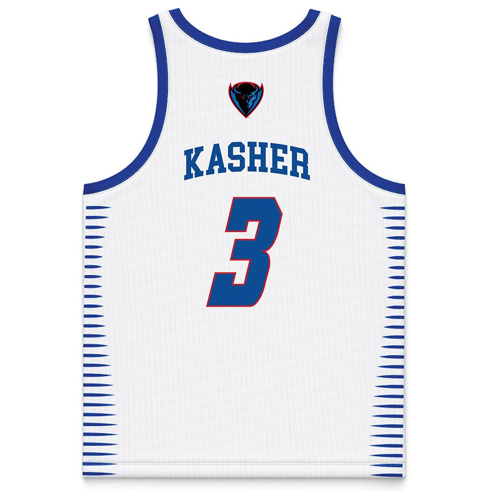 DePaul - NCAA Men's Basketball : Nate Kasher - White Basketball Jersey-1