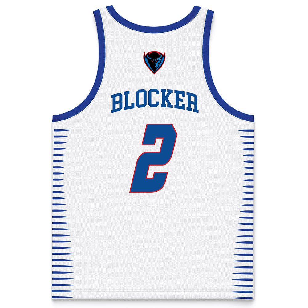 DePaul - NCAA Men's Basketball : Layden Blocker - White Basketball Jersey-1