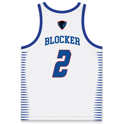 DePaul - NCAA Men's Basketball : Layden Blocker - White Basketball Jersey-1
