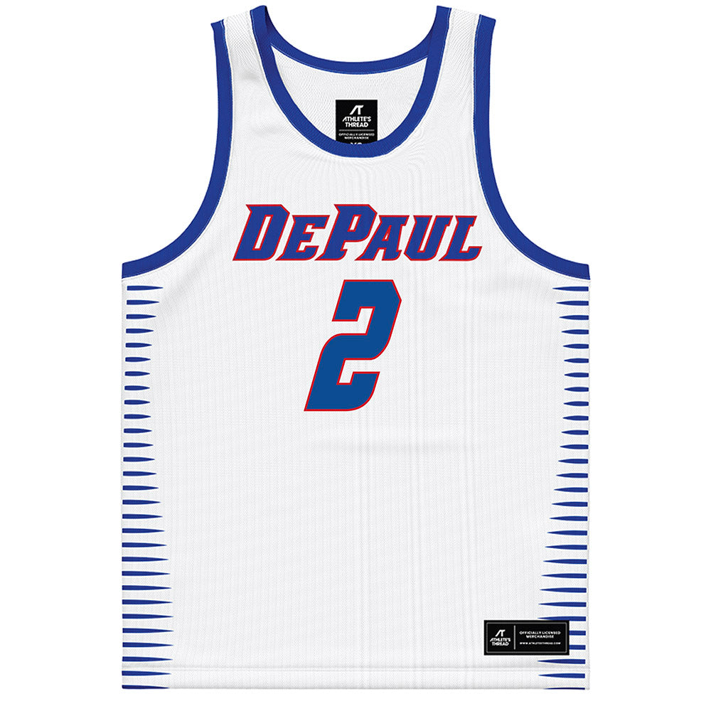 DePaul - NCAA Men's Basketball : Layden Blocker - White Basketball Jersey-0