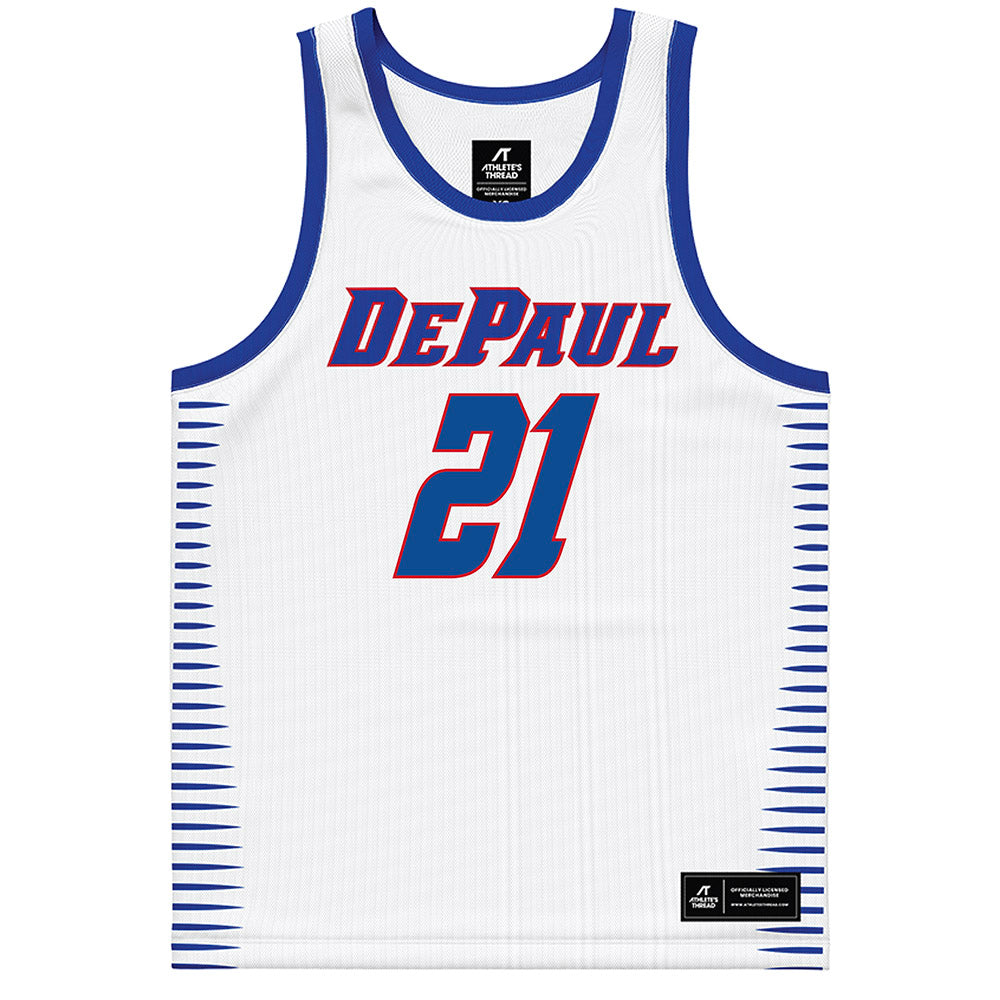 DePaul - NCAA Men's Basketball : Theo Pierre Justin - White Basketball Jersey-0