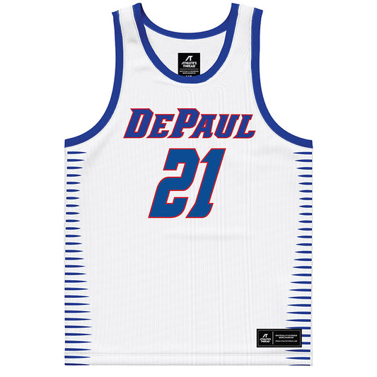 DePaul - NCAA Men's Basketball : Theo Pierre Justin - White Basketball Jersey-0