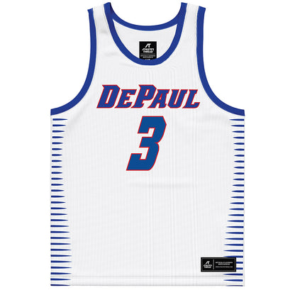 DePaul - NCAA Men's Basketball : Nate Kasher - White Basketball Jersey-0