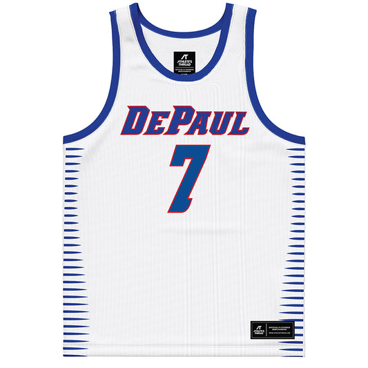 DePaul - NCAA Men's Basketball : Isaiah Medina - White Basketball Jersey-0