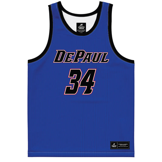 DePaul - NCAA Women's Basketball : Emily Bojan - Blue Basketball Jersey-0