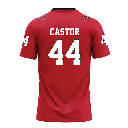 Utah - NCAA Football : Logan Castor - Red Football Jersey-1