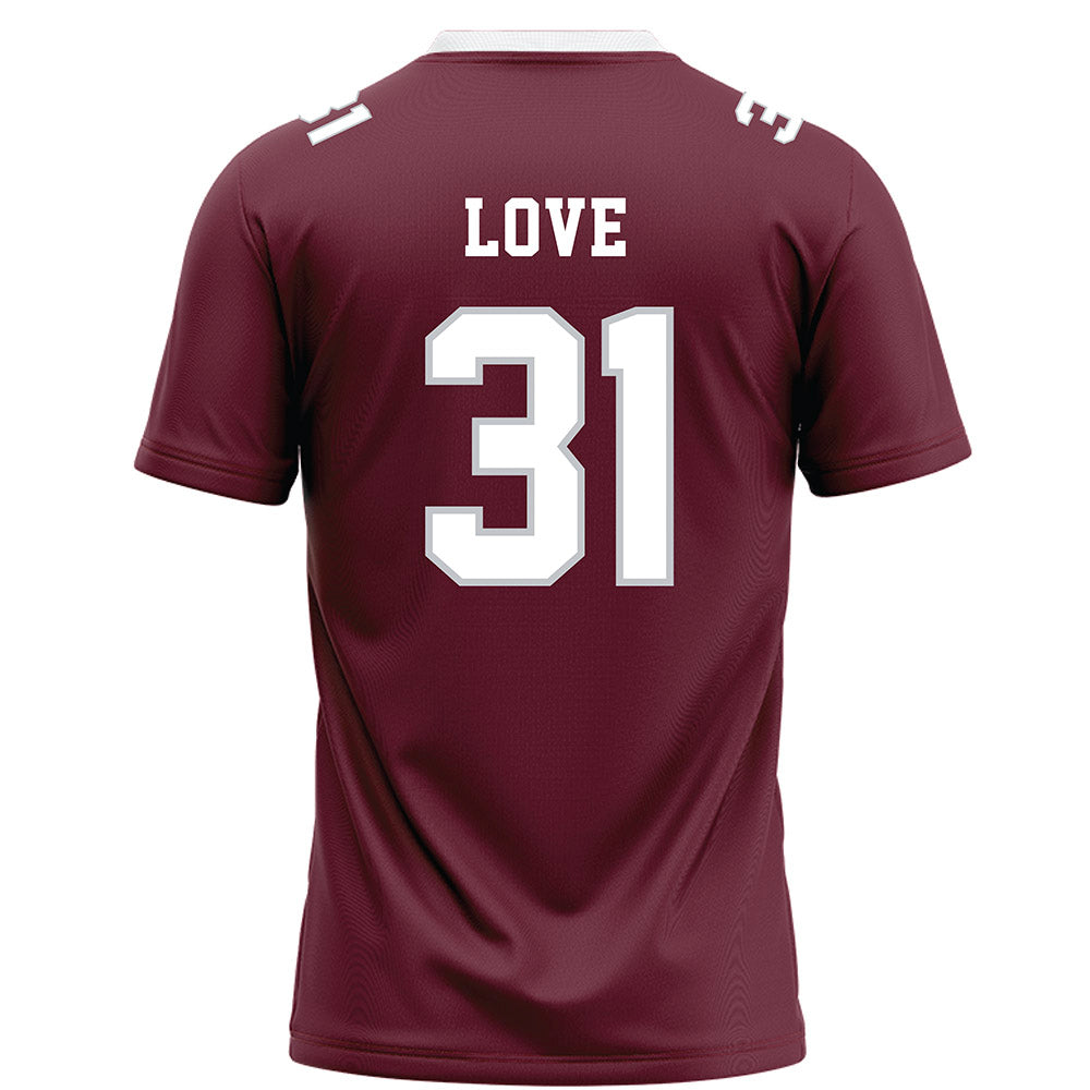 Mississippi State - NCAA Football : Terrance Love - Maroon Football Jersey-1