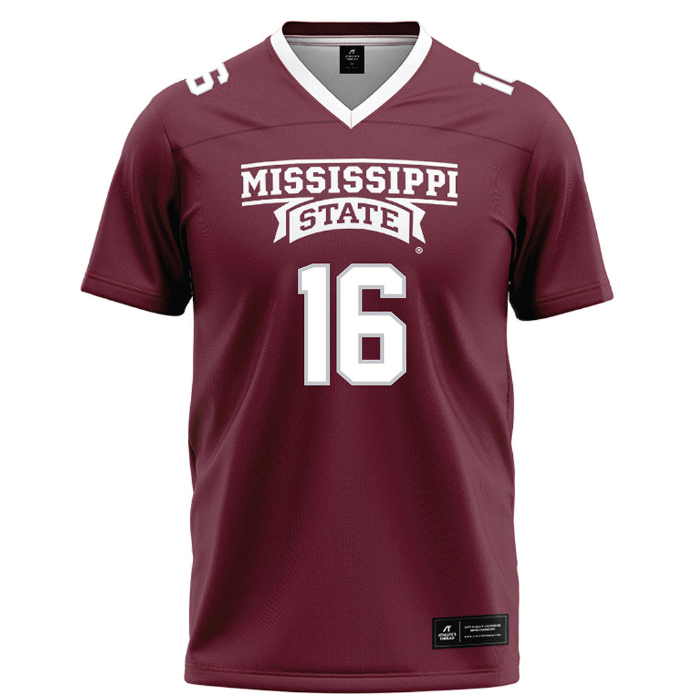 Mississippi State - NCAA Football : Jayden Cration - Maroon Football Jersey-0