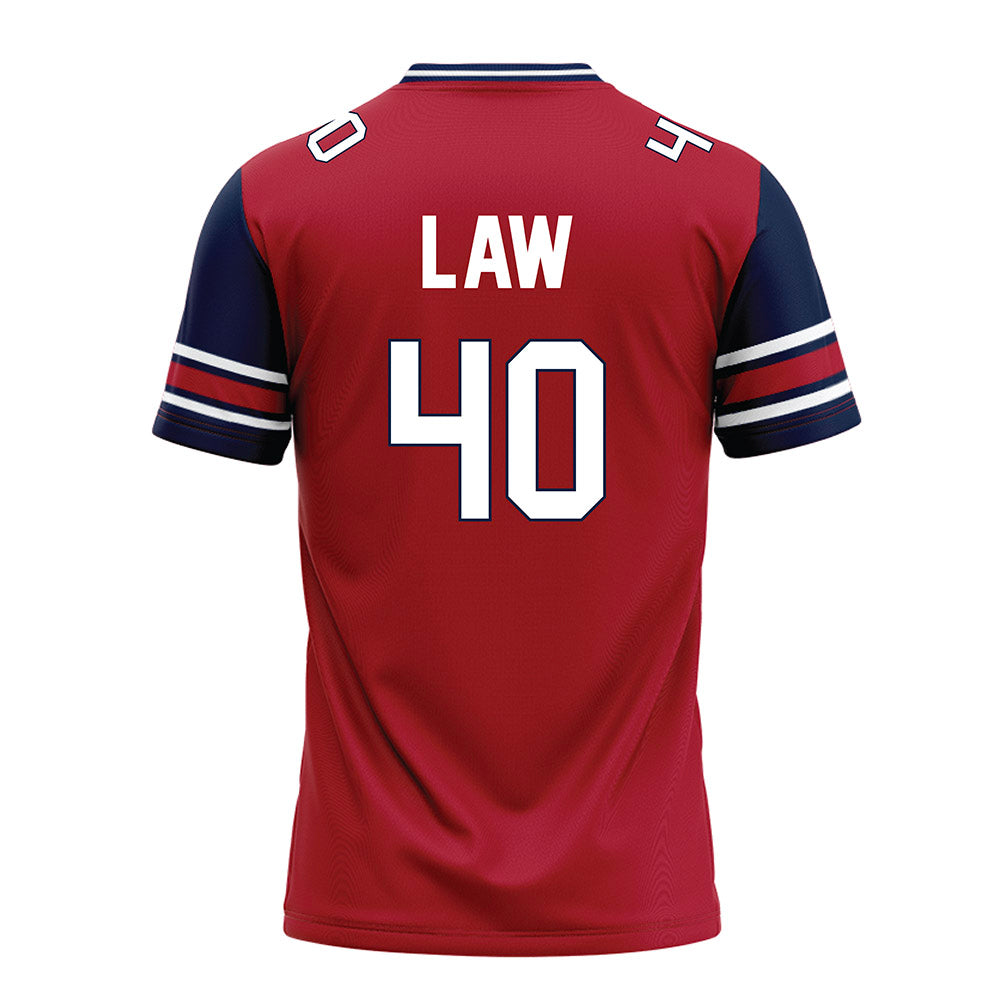 Liberty - NCAA Football : Christopher Law - Red Football Jersey-1