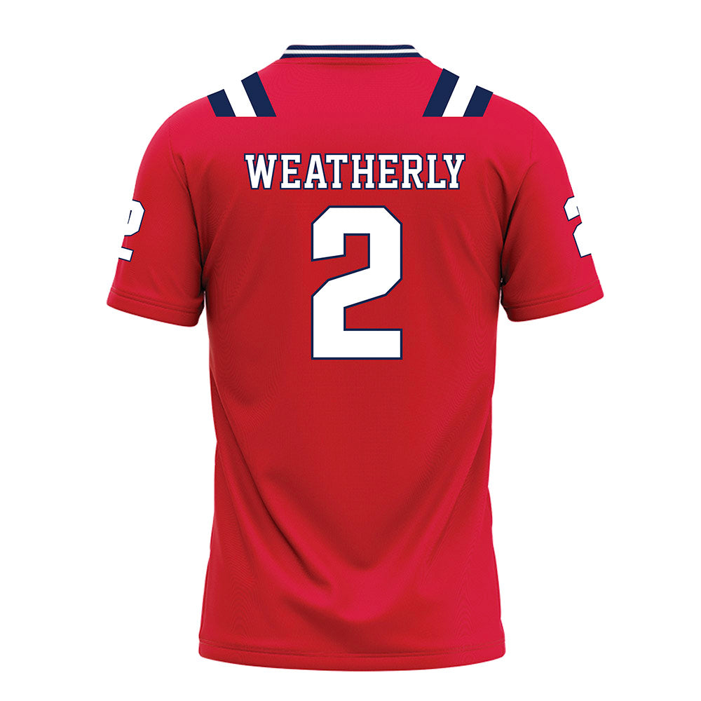 Dayton - NCAA Football : Donovan Weatherly - Red Football Jersey-1