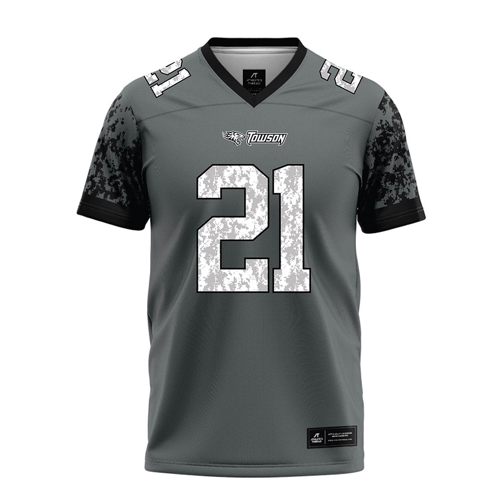 Towson - NCAA Football : Kyron Grayson - Grey Football Jersey-0