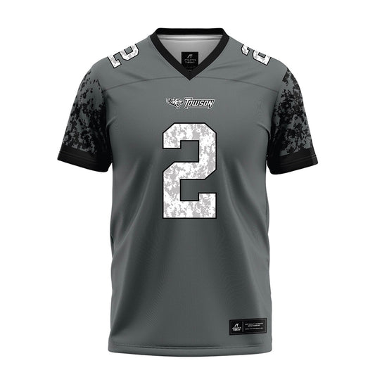 Towson - NCAA Football : Kaden White - Grey Football Jersey-0