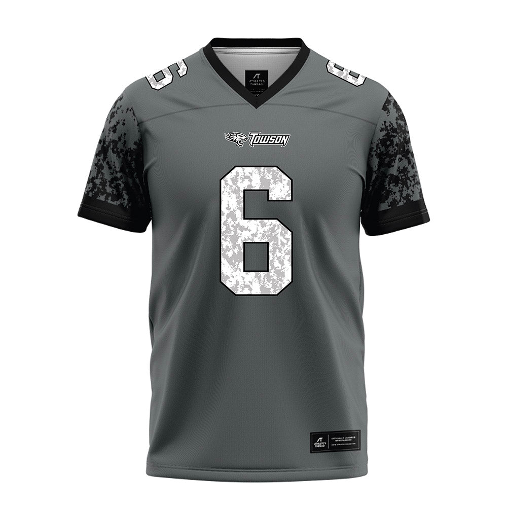 Towson - NCAA Football : TH Turner - Grey Football Jersey-0