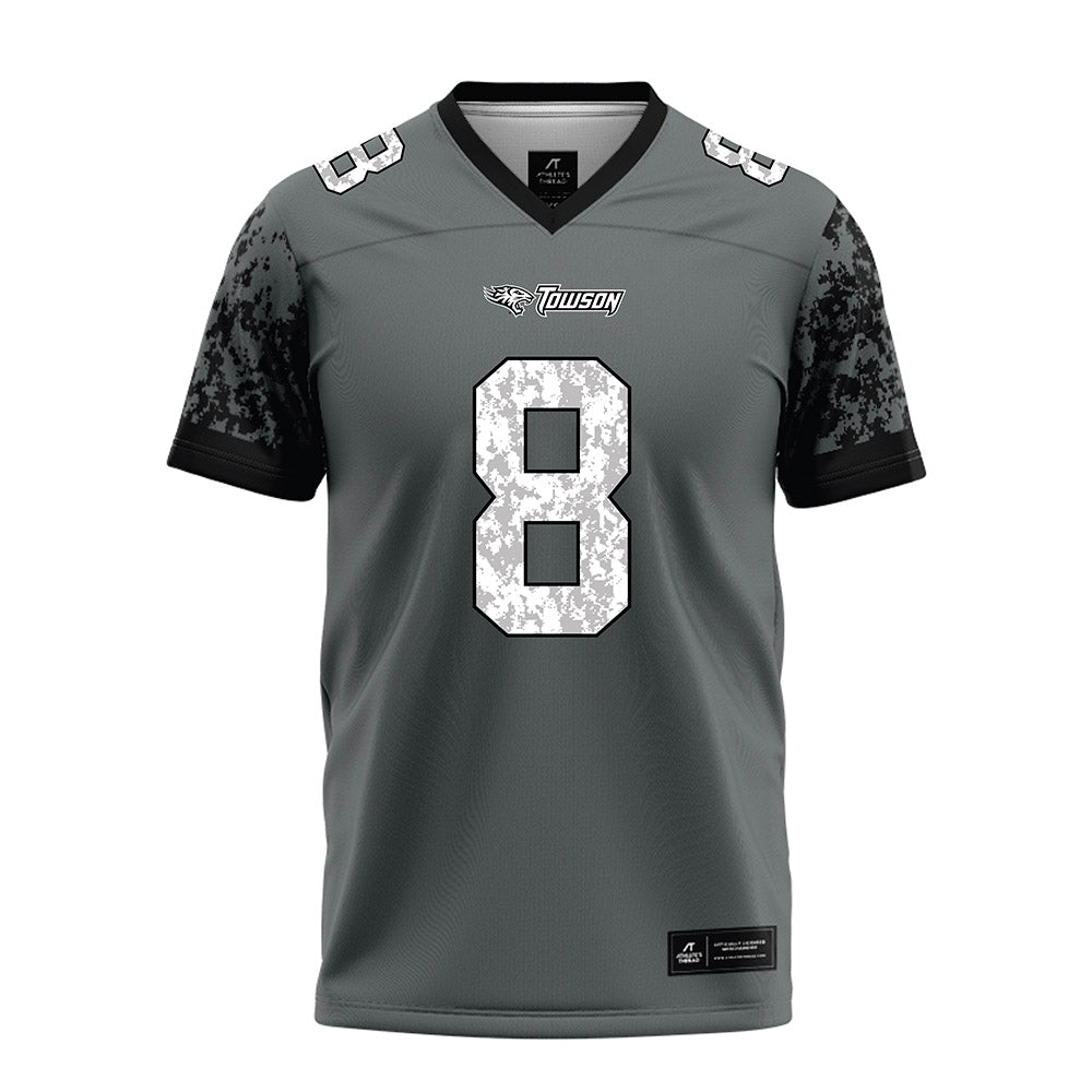 Towson - NCAA Football : Jaydyn Johnson - Grey Football Jersey-0