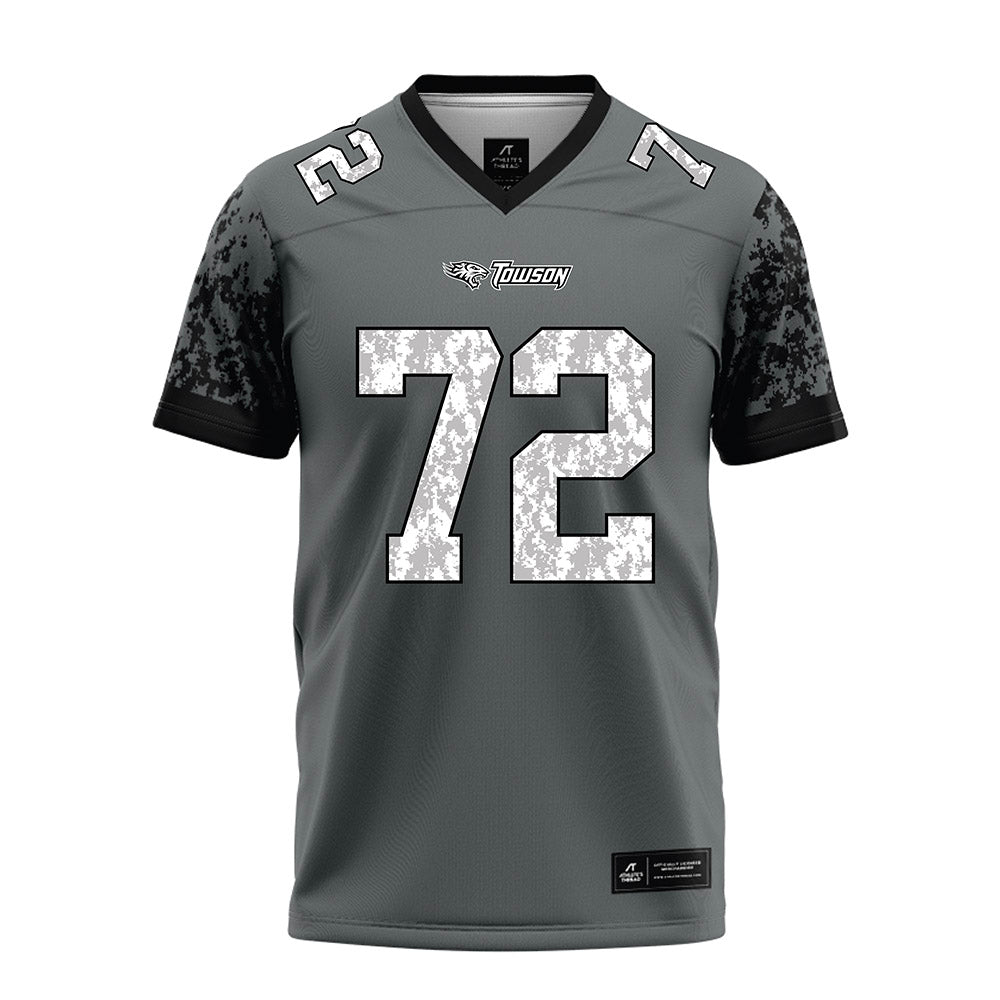 Towson - NCAA Football : Aidan Johnson - Grey Football Jersey-0