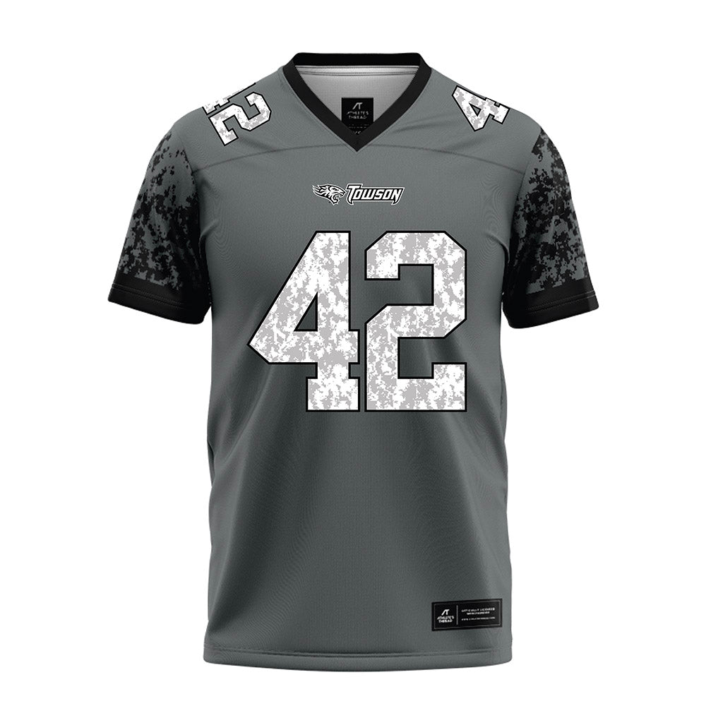 Towson - NCAA Football : Max Groslinger - Grey Football Jersey-0