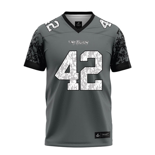 Towson - NCAA Football : Max Groslinger - Grey Football Jersey-0
