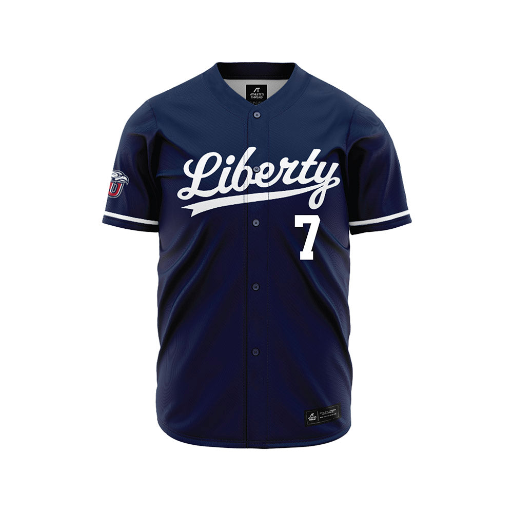 Liberty - NCAA Baseball : Ethan Barnes - Navy Jersey-0