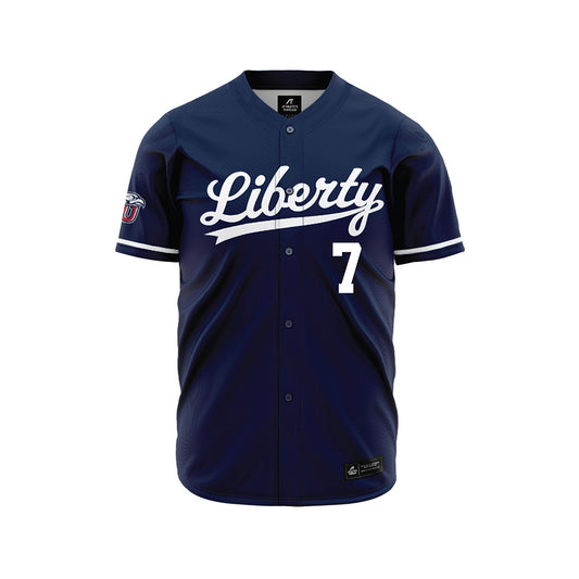 Liberty - NCAA Baseball : Ethan Barnes - Navy Jersey-0