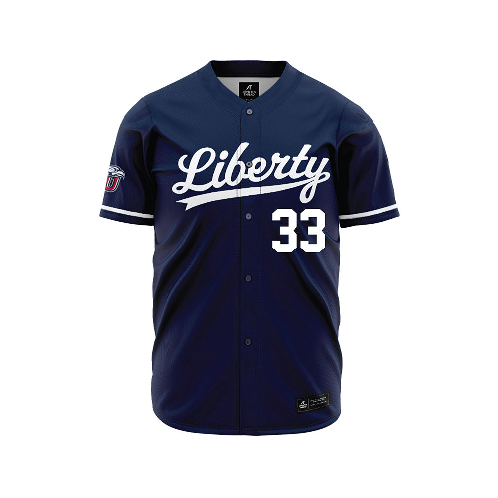 Liberty - NCAA Baseball : Jackson Evans - Navy Jersey-0