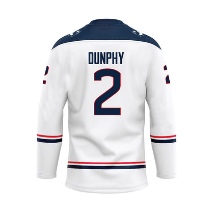 UConn - NCAA Men's Ice Hockey : Brendan Dunphy - White Hockey Jersey-1