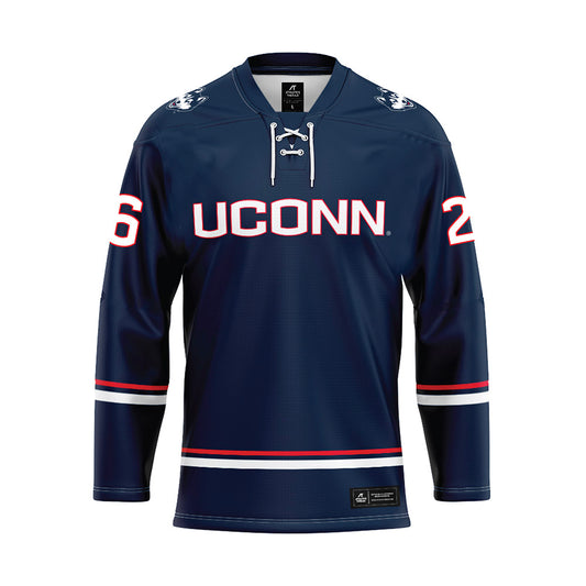 UConn - NCAA Women's Ice Hockey : Leila Ricciuti - Navy Hockey Jersey-0