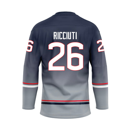UConn - NCAA Women's Ice Hockey : Leila Ricciuti - Grey Hockey Jersey-1