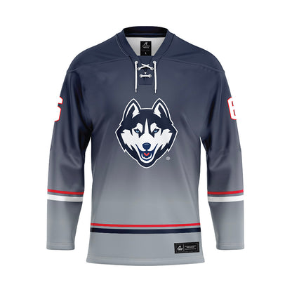 UConn - NCAA Men's Ice Hockey : Andrew Lucas - Grey Hockey Jersey
