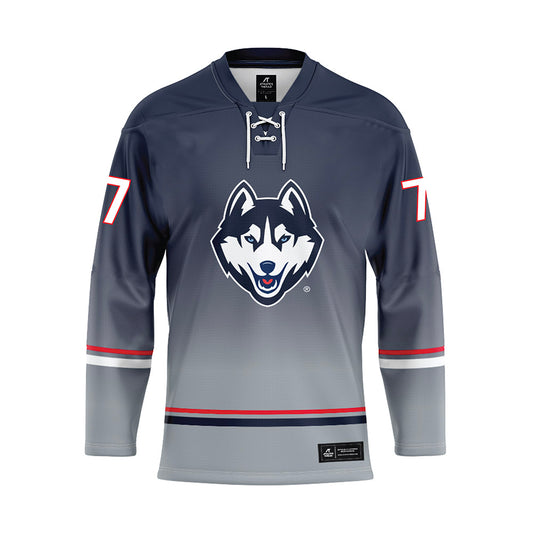 UConn - NCAA Women's Ice Hockey : Sadie Hotles - Grey Hockey Jersey-0