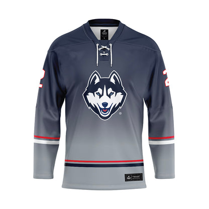 UConn - NCAA Men's Ice Hockey : Brendan Dunphy - Grey Hockey Jersey-0