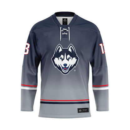 UConn - NCAA Men's Ice Hockey : Ethan Gardula - Grey Hockey Jersey-0