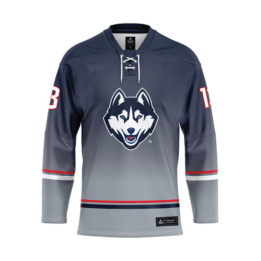 UConn - NCAA Men's Ice Hockey : Ethan Gardula - Grey Hockey Jersey-0