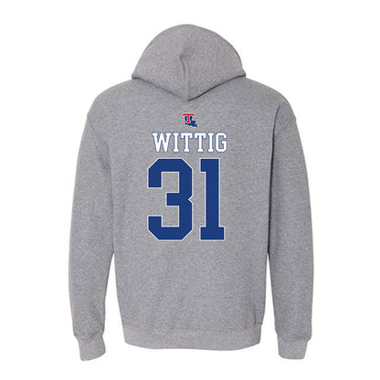 LA Tech - NCAA Baseball : Joey Wittig - Sports Shersey Hooded Sweatshirt-1