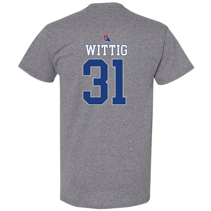 LA Tech - NCAA Baseball : Joey Wittig - Sports Shersey T-Shirt-1