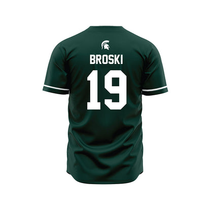 Michigan State - NCAA Baseball : Adam Broski - Green Jersey-1