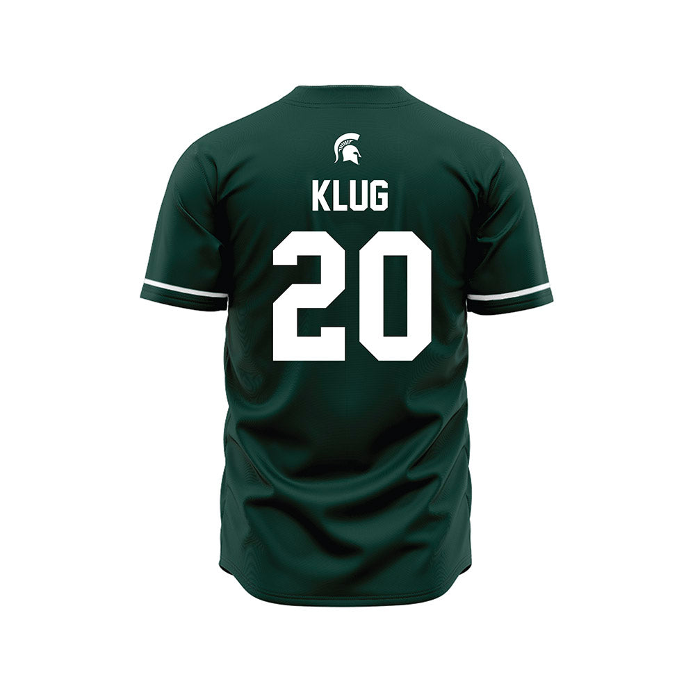 Michigan State - NCAA Baseball : Joshua Klug - Green Jersey-1