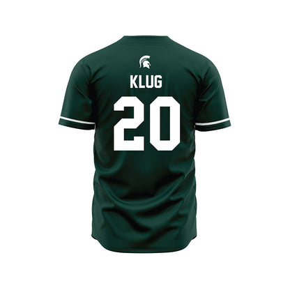 Michigan State - NCAA Baseball : Joshua Klug - Green Jersey-1
