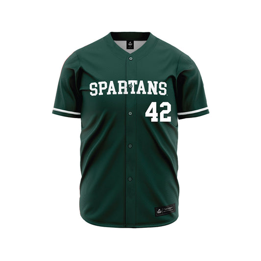 Michigan State - NCAA Baseball : Andrew Siler - Green Jersey-0